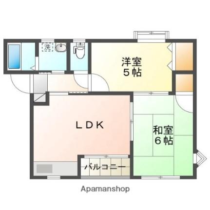 エクセレンス祇園 102｜岡山県岡山市中区祇園(賃貸アパート2DK・1階・42.48㎡)の写真 その2