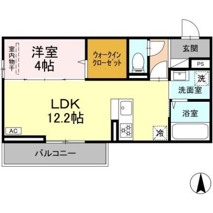 岡山県岡山市北区西長瀬(賃貸アパート1LDK・3階・41.86㎡)の写真 その2