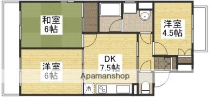 岡山県岡山市中区原尾島４丁目(賃貸マンション3DK・3階・55.00㎡)の写真 その2