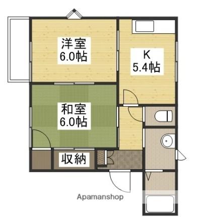 岡山県岡山市北区中井町１丁目（賃貸アパート2K・2階・42.26㎡） その2