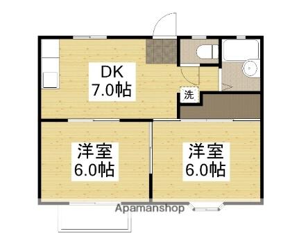 岡山県倉敷市堀南(賃貸アパート2DK・2階・39.74㎡)の写真 その2