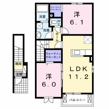 ライゼ 203｜岡山県玉野市宇藤木(賃貸アパート2LDK・2階・57.63㎡)の写真 その2