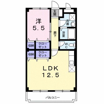 マンションエトランゼ 206｜岡山県岡山市北区白石西新町(賃貸マンション1LDK・2階・48.50㎡)の写真 その2