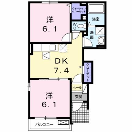 ル　スヴニール 101｜岡山県岡山市南区迫川(賃貸アパート2DK・1階・44.75㎡)の写真 その2