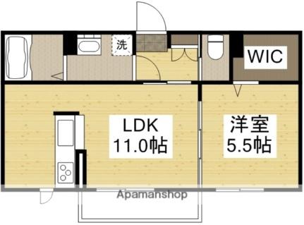 岡山県倉敷市上富井(賃貸アパート1LDK・1階・40.80㎡)の写真 その2