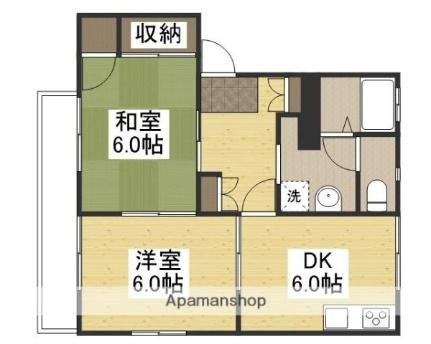 岡山県岡山市中区円山(賃貸アパート2DK・2階・43.75㎡)の写真 その2