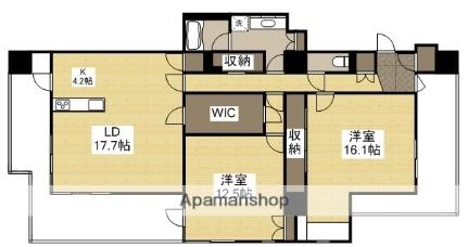 ＬＡ　ＭＩＡ　ＣＡＳＡ 1002｜岡山県岡山市南区東畦(賃貸マンション2LDK・10階・136.07㎡)の写真 その2