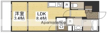 月光　旭川リバーサイド壱番館 302｜岡山県岡山市中区桜橋２丁目(賃貸マンション1LDK・3階・30.09㎡)の写真 その2