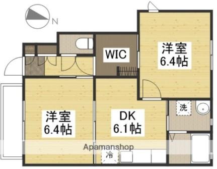 岡山県倉敷市上東(賃貸アパート2DK・1階・46.68㎡)の写真 その2