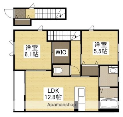 岡山県倉敷市上東(賃貸アパート2LDK・2階・61.63㎡)の写真 その2