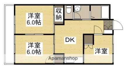 赤田ハイツ 402｜岡山県岡山市中区赤田(賃貸マンション3DK・4階・57.10㎡)の写真 その2