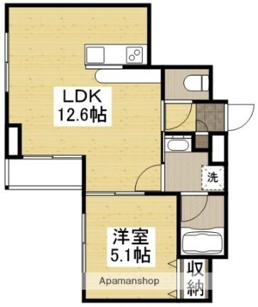 岡山県岡山市北区富田町２丁目(賃貸マンション1LDK・3階・40.00㎡)の写真 その2