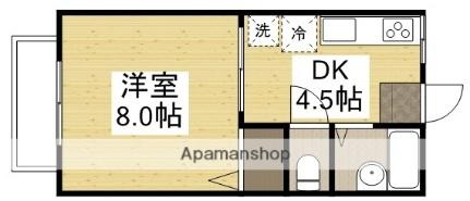 岡山県岡山市北区青江２丁目(賃貸アパート1DK・1階・26.20㎡)の写真 その2