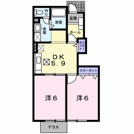 エスポワール 103｜岡山県岡山市東区瀬戸町光明谷(賃貸アパート2K・1階・42.77㎡)の写真 その2