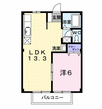 リバーサイド藤和Ｂ 102｜岡山県岡山市東区楢原(賃貸アパート1LDK・1階・40.04㎡)の写真 その2