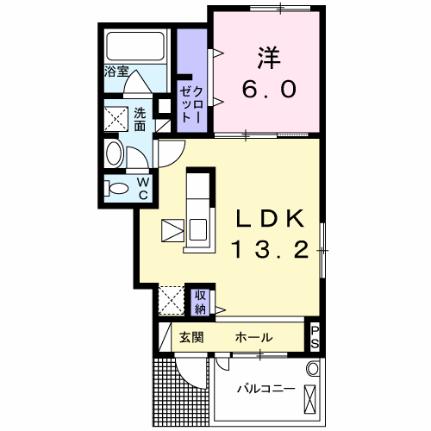 トパーズＢ 103｜岡山県倉敷市沖新町(賃貸アパート1LDK・1階・47.76㎡)の写真 その2