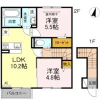 岡山県岡山市東区藤井（賃貸アパート2LDK・1階・51.35㎡） その2