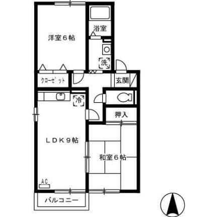 岡山県岡山市北区今保(賃貸アパート2DK・2階・50.38㎡)の写真 その2