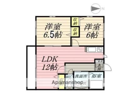 シーサイドアヴェニュー 201｜岡山県倉敷市玉島３丁目(賃貸アパート2LDK・2階・58.43㎡)の写真 その2