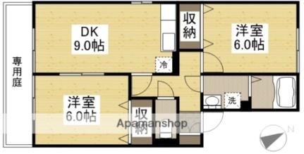 エーア　トベーレ　Ａ棟 102｜岡山県倉敷市連島町鶴新田(賃貸アパート2DK・1階・50.38㎡)の写真 その2