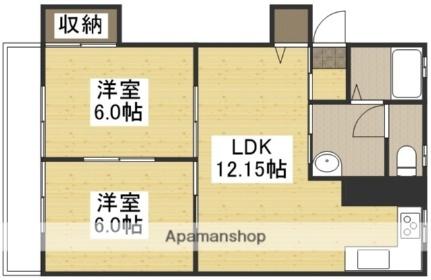 コーポ藤田 203｜岡山県倉敷市中島(賃貸アパート2LDK・2階・52.45㎡)の写真 その2