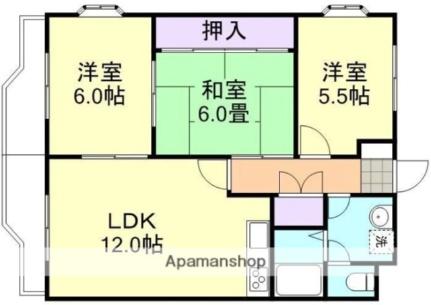 ニューマリッチ有楽　I 205｜岡山県倉敷市白楽町(賃貸マンション3LDK・2階・64.30㎡)の写真 その2