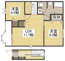 エクセランセトル 203 ｜ 岡山県倉敷市玉島長尾（賃貸アパート2LDK・2階・58.12㎡） その2