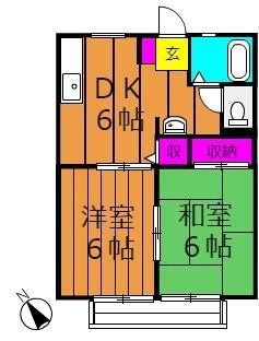 サンライフひろみね　Ａ 102号室｜岡山県総社市福井(賃貸アパート2DK・1階・40.92㎡)の写真 その2