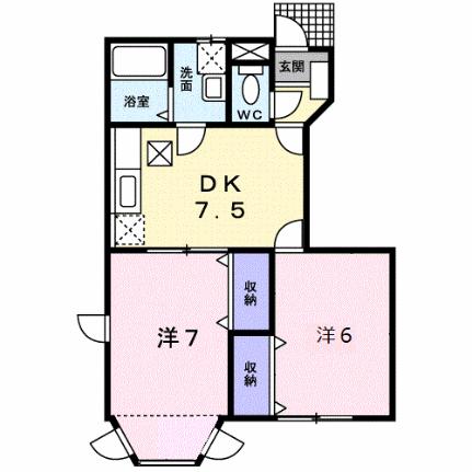 メゾンセレッソＣ 102｜岡山県倉敷市玉島(賃貸アパート2DK・1階・46.06㎡)の写真 その2