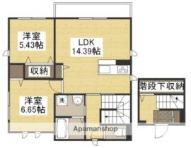 シャーメゾンポラリス　Ｂ棟 201 ｜ 岡山県倉敷市笹沖（賃貸アパート2LDK・2階・72.50㎡） その2