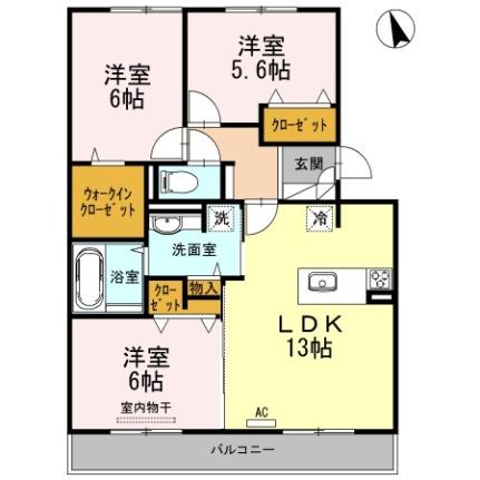 キャスバル　Ａ棟 A302｜岡山県倉敷市連島中央３丁目(賃貸アパート3LDK・3階・71.81㎡)の写真 その2