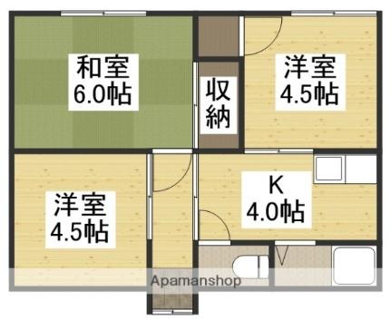 小野借家　西 1｜岡山県倉敷市玉島爪崎(賃貸一戸建3K・1階・39.66㎡)の写真 その2