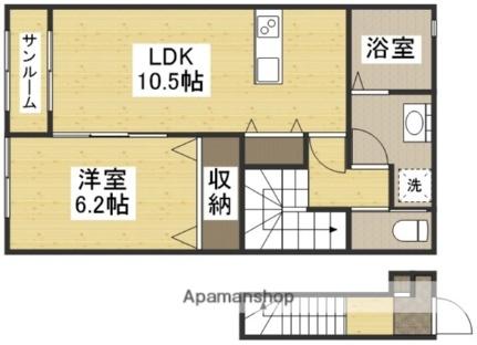 タラッサ 202｜岡山県倉敷市玉島乙島(賃貸アパート1LDK・2階・50.52㎡)の写真 その2