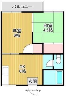 沖コーポラスＡ棟 202｜岡山県倉敷市沖(賃貸アパート2DK・2階・30.42㎡)の写真 その2