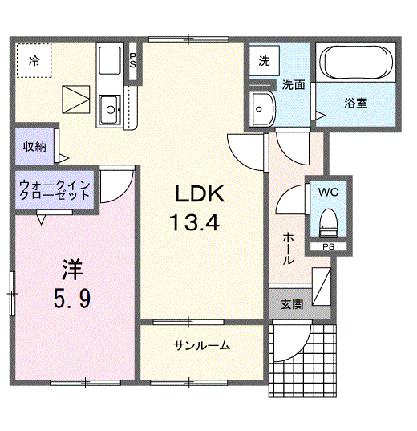 サン・メゾン　Ａ 101 ｜ 岡山県小田郡矢掛町矢掛（賃貸アパート1LDK・1階・50.87㎡） その2