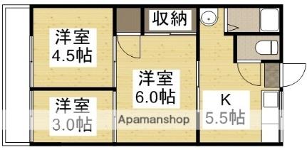 野田マンション　Ｃ棟 22｜岡山県倉敷市川入(賃貸アパート3K・2階・36.50㎡)の写真 その2