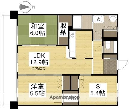 岡山県倉敷市昭和２丁目(賃貸マンション2SLDK・7階・72.00㎡)の写真 その2