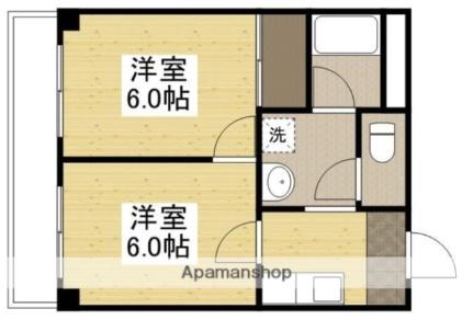 岡山県倉敷市松島(賃貸マンション2K・2階・34.00㎡)の写真 その2