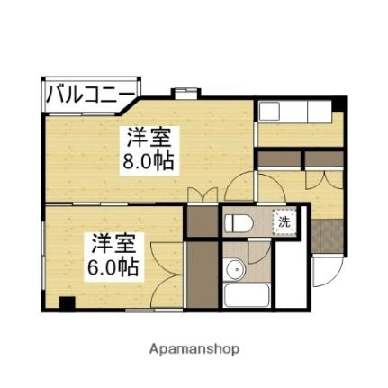 岡山県倉敷市松島(賃貸マンション2K・3階・34.49㎡)の写真 その2