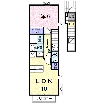 エアリーヴィラ 201｜岡山県玉野市田井４丁目(賃貸アパート1LDK・2階・42.37㎡)の写真 その2