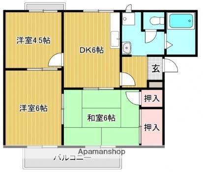 岡山県倉敷市西阿知町(賃貸アパート3DK・2階・49.44㎡)の写真 その2