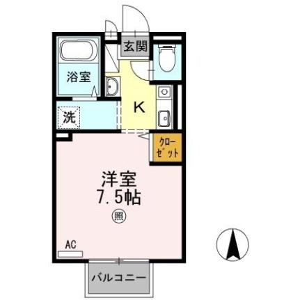 岡山県倉敷市西阿知町(賃貸アパート1R・1階・23.40㎡)の写真 その2