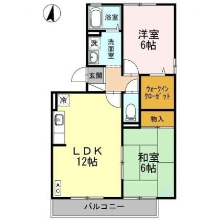 岡山県倉敷市老松町５丁目(賃貸アパート2LDK・2階・56.00㎡)の写真 その2