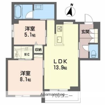 岡山県倉敷市堀南(賃貸マンション2LDK・3階・62.48㎡)の写真 その2