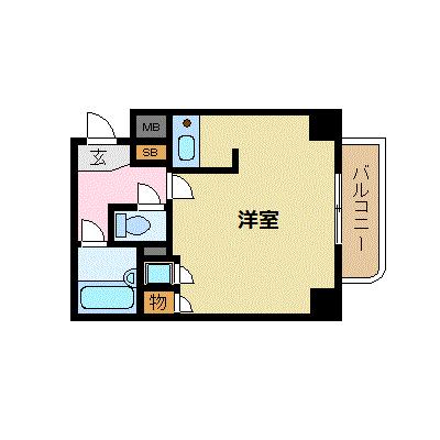 岡山県岡山市北区京町(賃貸マンション1R・3階・23.54㎡)の写真 その2