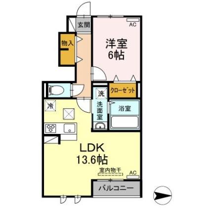 ルヴァン　ドゥ　ソレイユ 102｜岡山県岡山市南区西市(賃貸アパート1LDK・1階・47.92㎡)の写真 その2