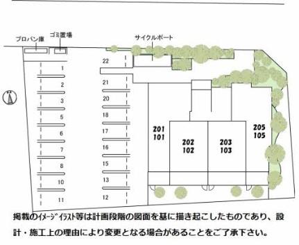 岡山県岡山市中区高屋(賃貸アパート1LDK・1階・44.73㎡)の写真 その18