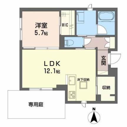 岡山県岡山市北区北方３丁目(賃貸マンション1LDK・1階・47.58㎡)の写真 その2