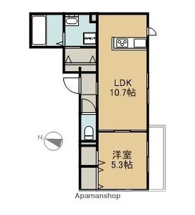 ＤＲＥＡＭIII 303 ｜ 岡山県倉敷市中庄（賃貸アパート1LDK・1階・41.80㎡） その2