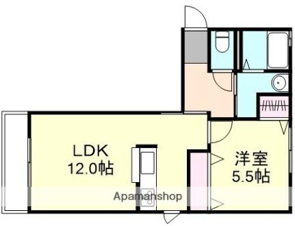 岡山県倉敷市水江(賃貸アパート1LDK・1階・42.17㎡)の写真 その2